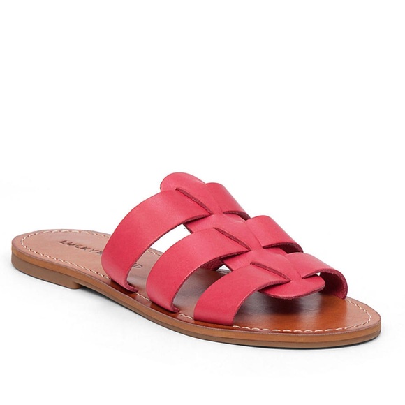 Pink Genuine Leather Slide Flat Sandals - Picture 4 of 7